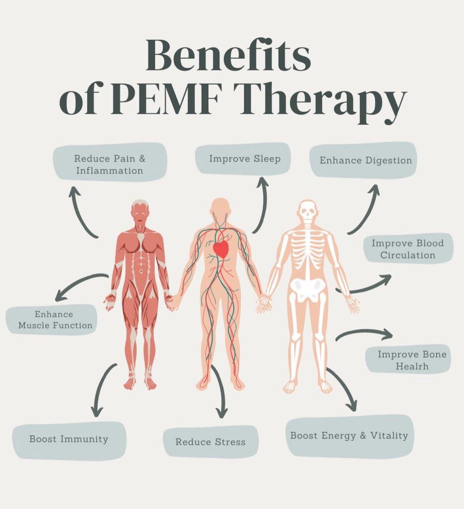 PEMF therapy benefits health, sleep, vitality, immunity.