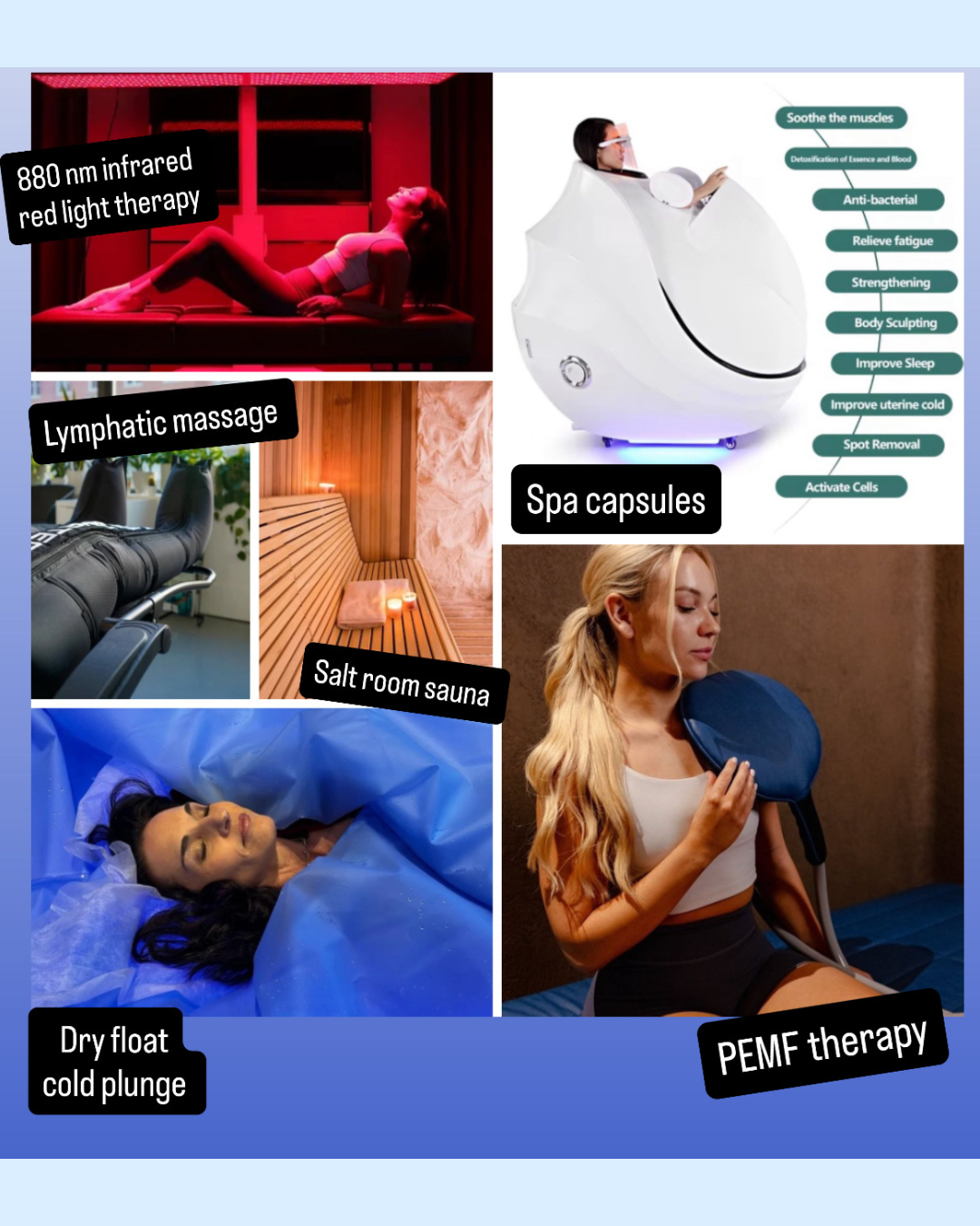 Wellness therapies: infrared, lymphatic, spa, sauna, PEMF, Annapolis MD