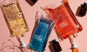 Colorful IV fluid bags and medical vials Annapolis md